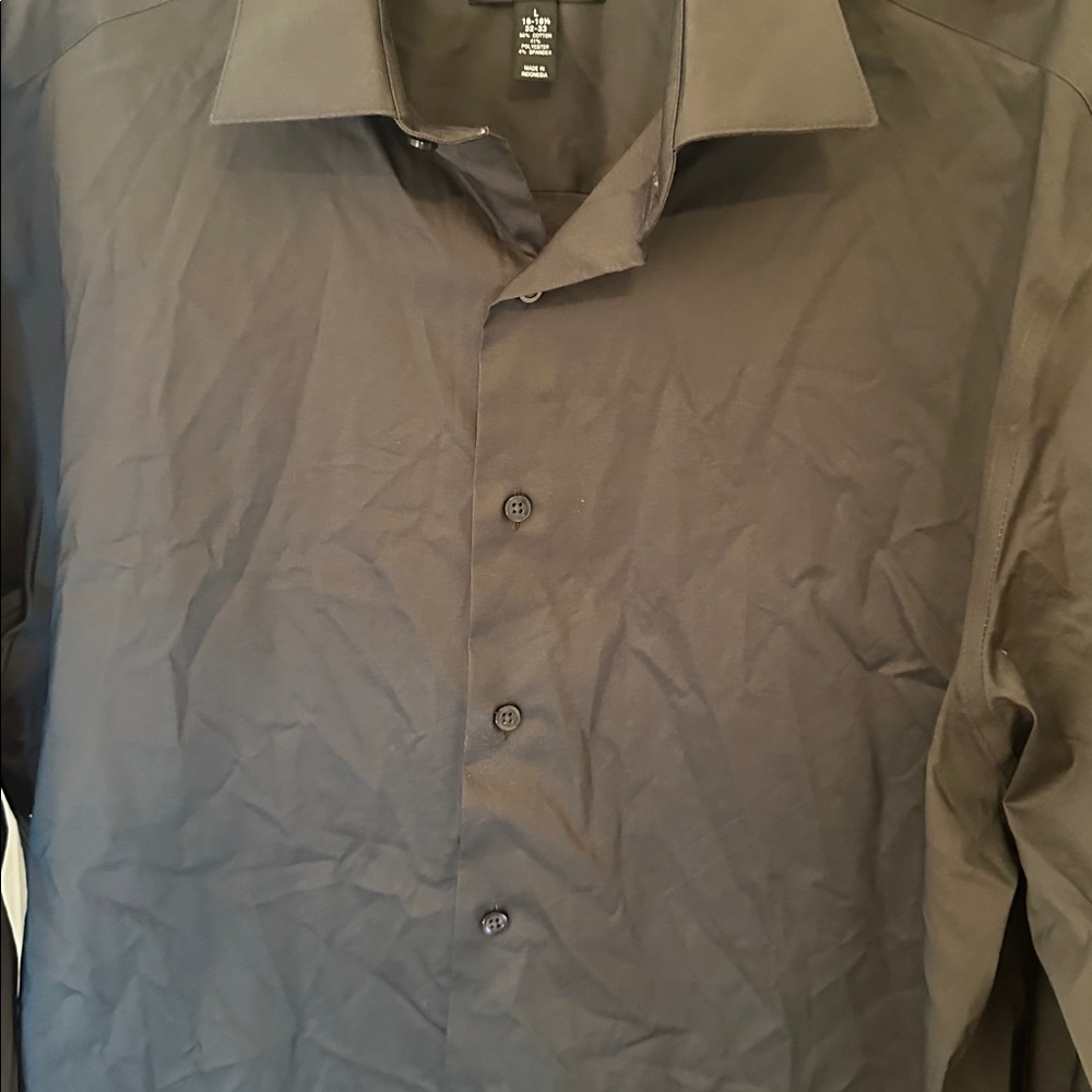 Alfani Dark Gray Dress Shirt size L EUC - Picture 3 of 4